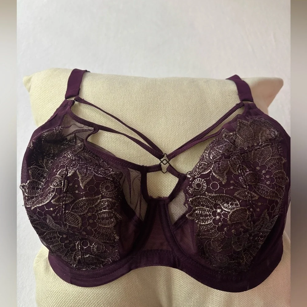 34G Elomi Eugenie Plunge Bra in Purple - Picture 4 of 6